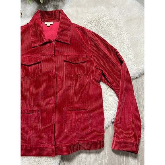 J. Jill Corduroy Red Button Front Jacket Sz S - Picture 3 of 9
